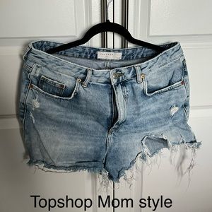 Topshop jean shorts size 10 mom style